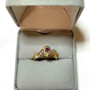 Ruby & Diamond Bypass Ring